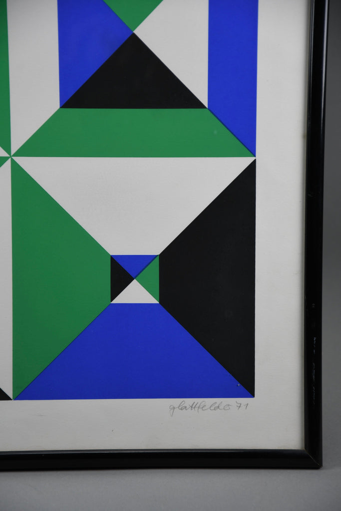 Hans-Jörg Glattfelder untitled op art geometric composition - Art