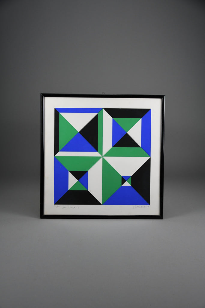 Hans-Jörg Glattfelder untitled op art geometric composition - Art
