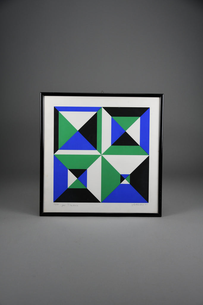 Hans-Jörg Glattfelder untitled op art geometric composition - Art
