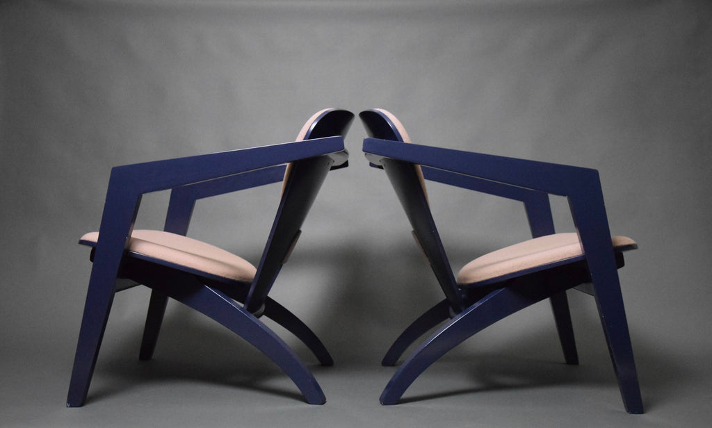 Hans Wegner Blue Lounge Chairs GE 460 - lounge chair