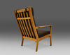 Hans Wegner Mid Century Modern Brown Lounge Chair - Furniture