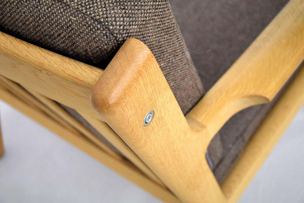 Hans Wegner Mid Century Modern Brown Lounge Chair - Furniture