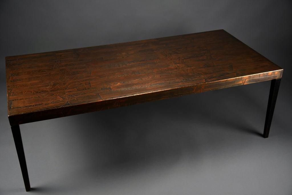 Heinz Lilienthal sculptural hammered copper coffee table Germany 1960s - Furniture
