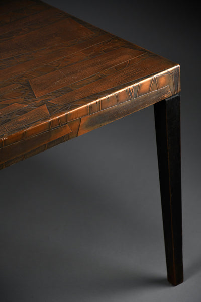 Heinz Lilienthal sculptural hammered copper coffee table Germany 1960s - Furniture