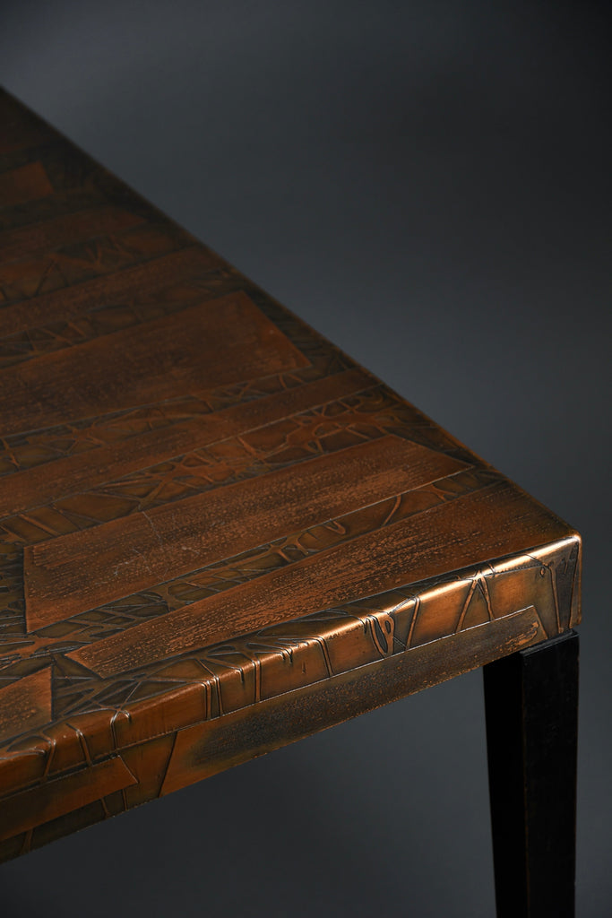 Heinz Lilienthal sculptural hammered copper coffee table Germany 1960s - Furniture