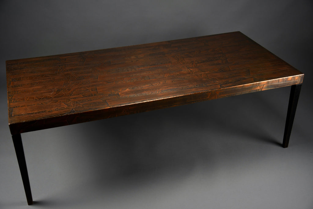 Heinz Lilienthal sculptural hammered copper coffee table Germany 1960s - Furniture