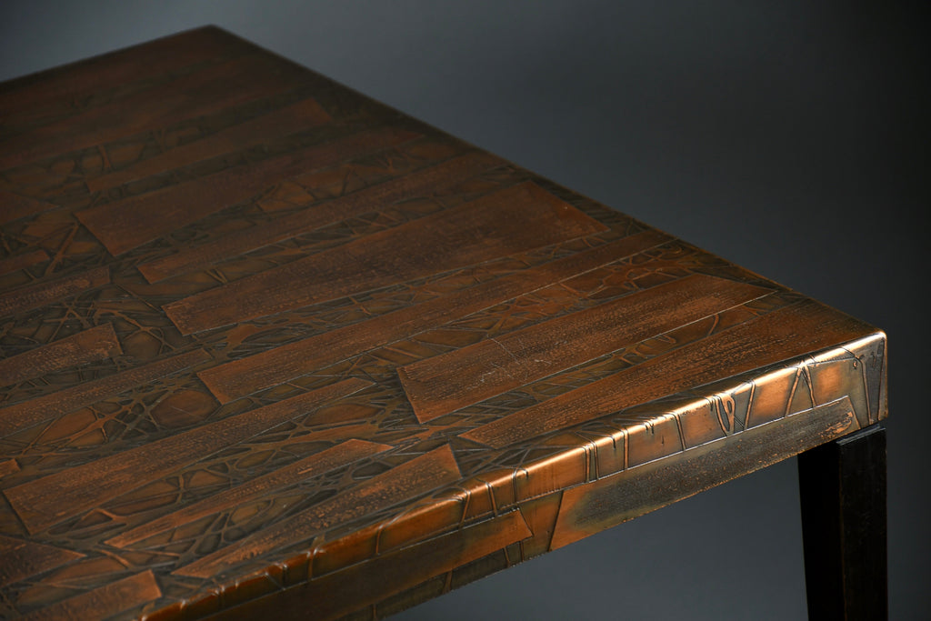 Heinz Lilienthal sculptural hammered copper coffee table Germany 1960s - Furniture