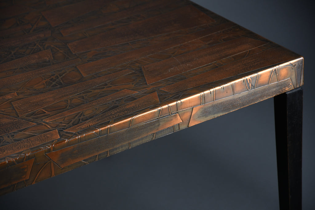 Heinz Lilienthal sculptural hammered copper coffee table Germany 1960s - Furniture