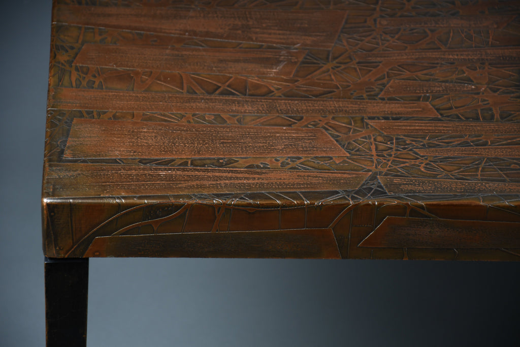 Heinz Lilienthal sculptural hammered copper coffee table Germany 1960s - Furniture