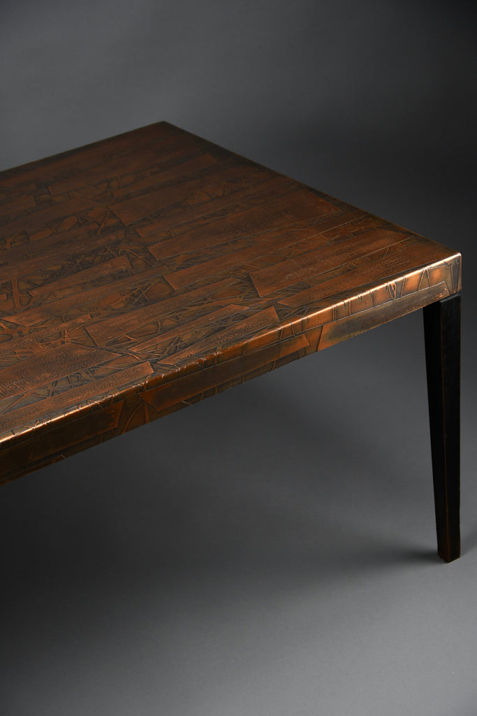 Heinz Lilienthal sculptural hammered copper coffee table Germany 1960s - Furniture