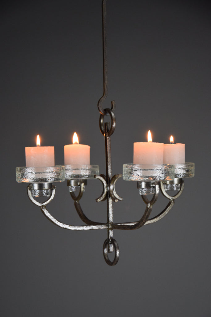 iittala mid century modern wrought iron and glass ceiling candle holder - Decor