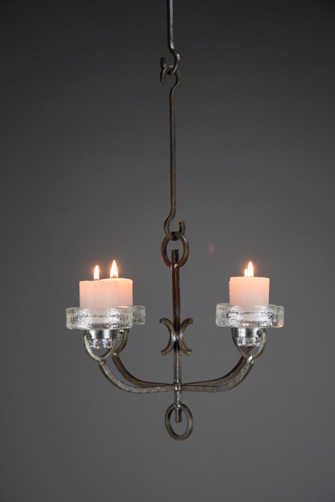iittala mid century modern wrought iron and glass ceiling candle holder - Decor