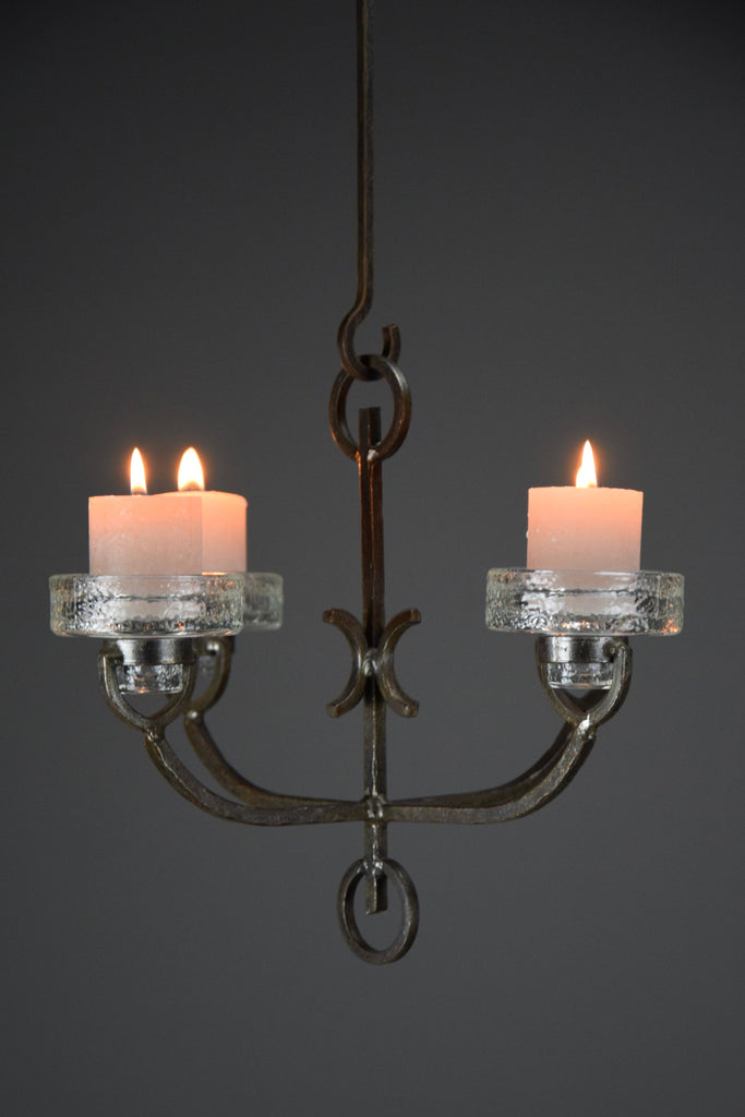 iittala mid century modern wrought iron and glass ceiling candle holder - Decor