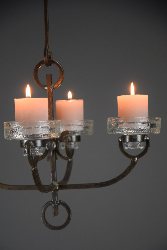 iittala mid century modern wrought iron and glass ceiling candle holder - Decor
