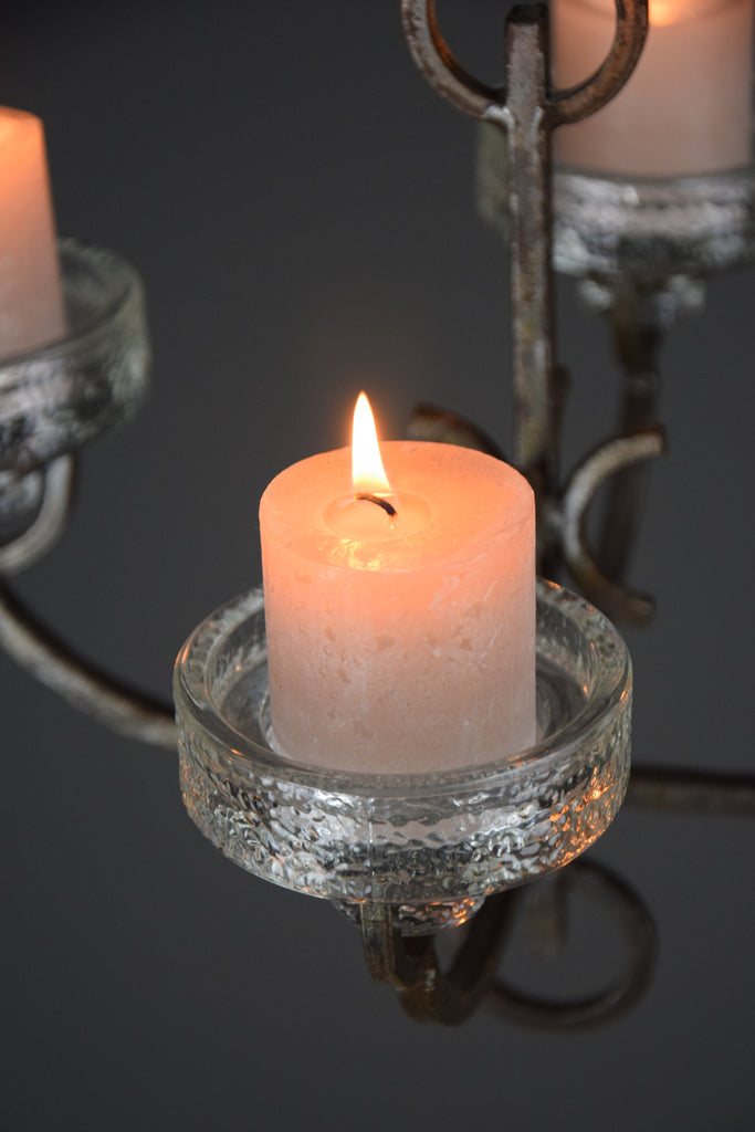 iittala mid century modern wrought iron and glass ceiling candle holder - Decor
