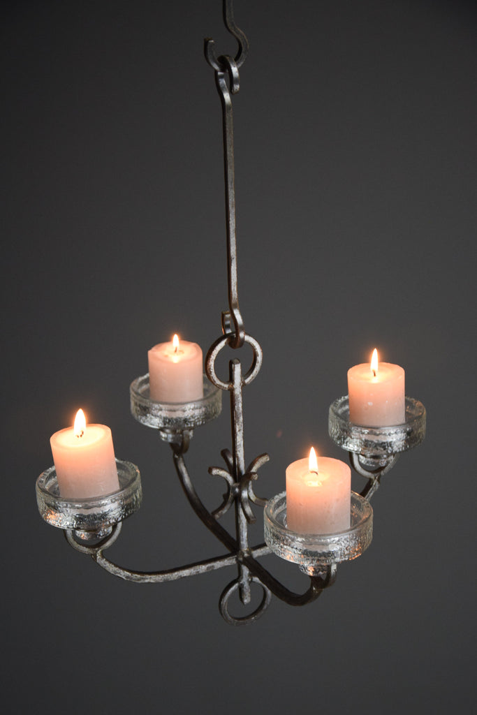 iittala mid century modern wrought iron and glass ceiling candle holder - Decor