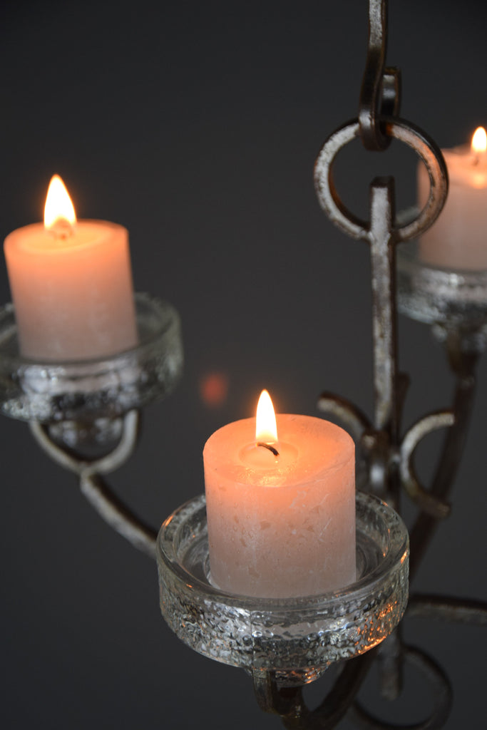 iittala mid century modern wrought iron and glass ceiling candle holder - Decor