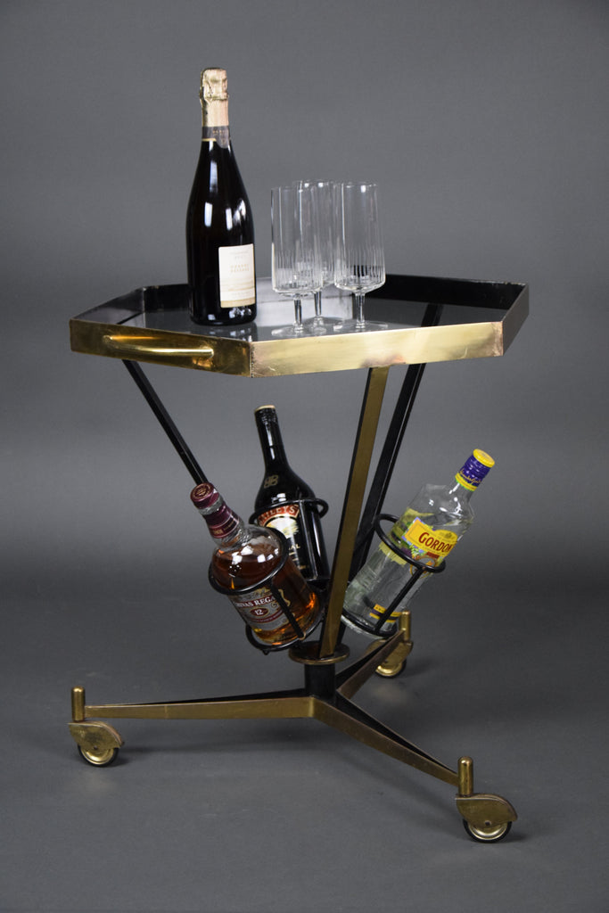 Italian 1960 Brass and Glass Bar Trolley - Furniture