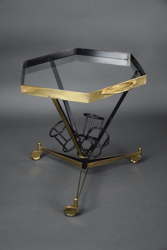 Italian 1960 Brass and Glass Bar Trolley - Furniture