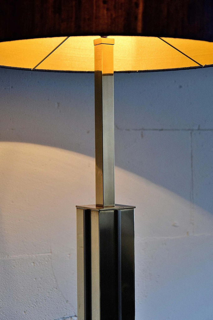Italian Hollywood Regency Brass and Chrome Willy Rizzo Floor Lamp - Lighting