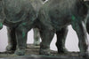 Italian hollywood regency brass elephants coffee Table with glass round top - Coffee Table