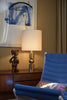 Italian Late 1960’s Brass Table Lamp With Ivory Colored Shade - Lighting