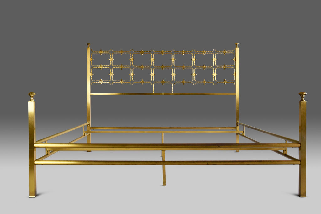 Italian Mid Century Double Brass Bed by Osvaldo Borsani - Furniture