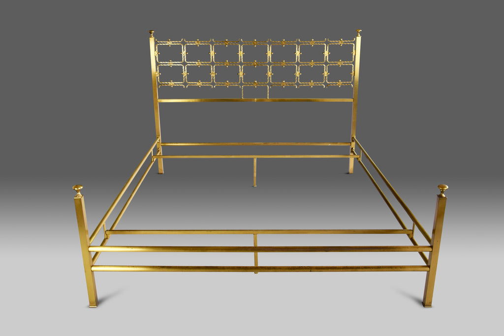 Italian Mid Century Double Brass Bed by Osvaldo Borsani - Furniture