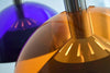 Italian Mid century Modern Purple and Orange Ceiling Lamp - Lighting