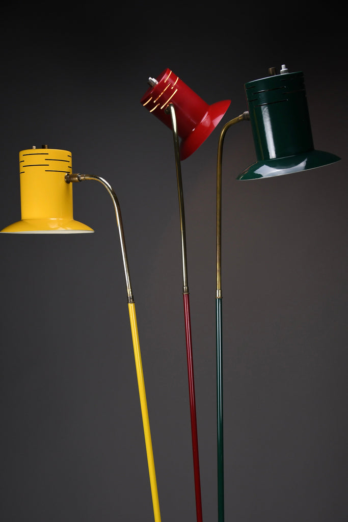 Italian mid century modern red green and yellow floor lamp by Lumi - Lighting