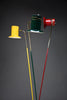 Italian mid century modern red green and yellow floor lamp by Lumi - Lighting