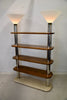 Italian Post Modern Travertine Wood and Polished Stainless Steel Bookcase - storage