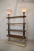 Italian Post Modern Travertine Wood and Polished Stainless Steel Bookcase - storage