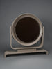 Italian postmodern vanity mirror in taupe lacquered wood tilting 1980s - Decor