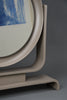 Italian postmodern vanity mirror in taupe lacquered wood tilting 1980s - Decor