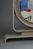 Italian postmodern vanity mirror in taupe lacquered wood tilting 1980s - Decor