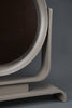 Italian postmodern vanity mirror in taupe lacquered wood tilting 1980s - Decor
