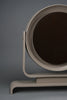 Italian postmodern vanity mirror in taupe lacquered wood tilting 1980s - Decor