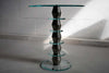 Italian Round Mid-Century Glass and Chrome Plated Brass Side Table - Furniture