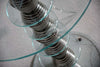 Italian Round Mid-Century Glass and Chrome Plated Brass Side Table - Furniture