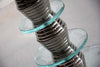 Italian Round Mid-Century Glass and Chrome Plated Brass Side Table - Furniture