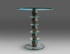Italian Round Mid-Century Glass and Chrome Plated Brass Side Table - Furniture