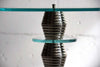 Italian Round Mid-Century Glass and Chrome Plated Brass Side Table - Furniture