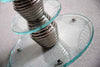Italian Round Mid-Century Glass and Chrome Plated Brass Side Table - Furniture