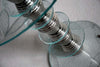 Italian Round Mid-Century Glass and Chrome Plated Brass Side Table - Furniture