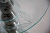 Italian Round Mid-Century Glass and Chrome Plated Brass Side Table - Furniture