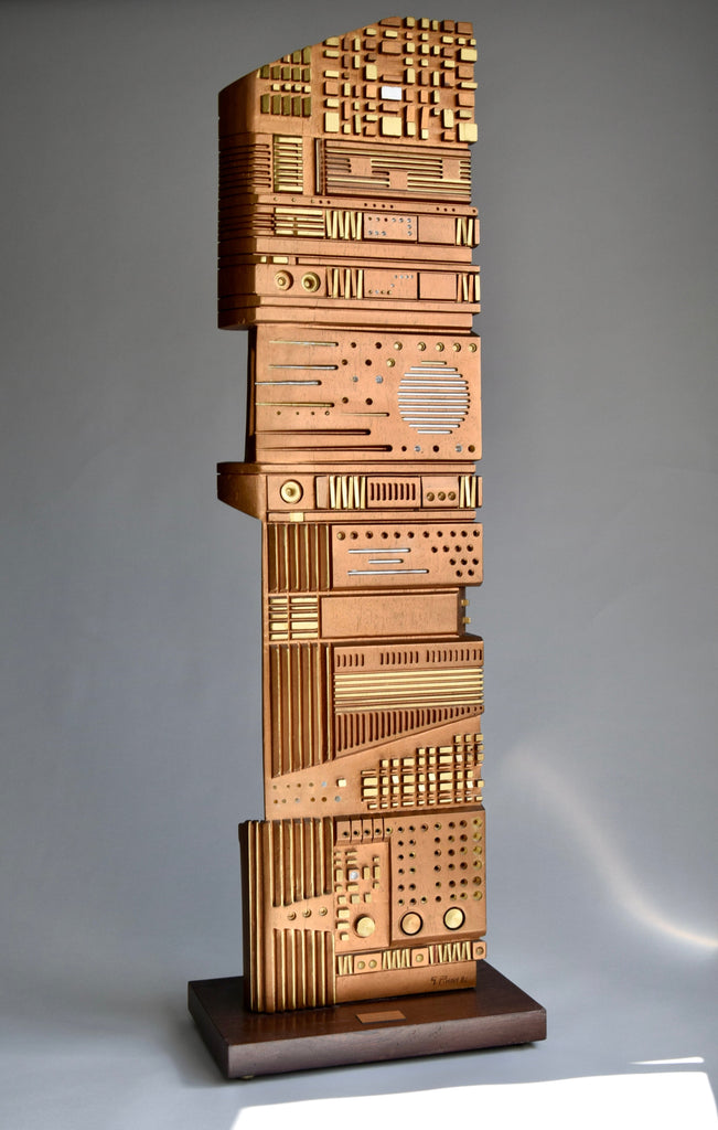Italian Wooden Sculpture by Gianni Pinna 1981 - Art
