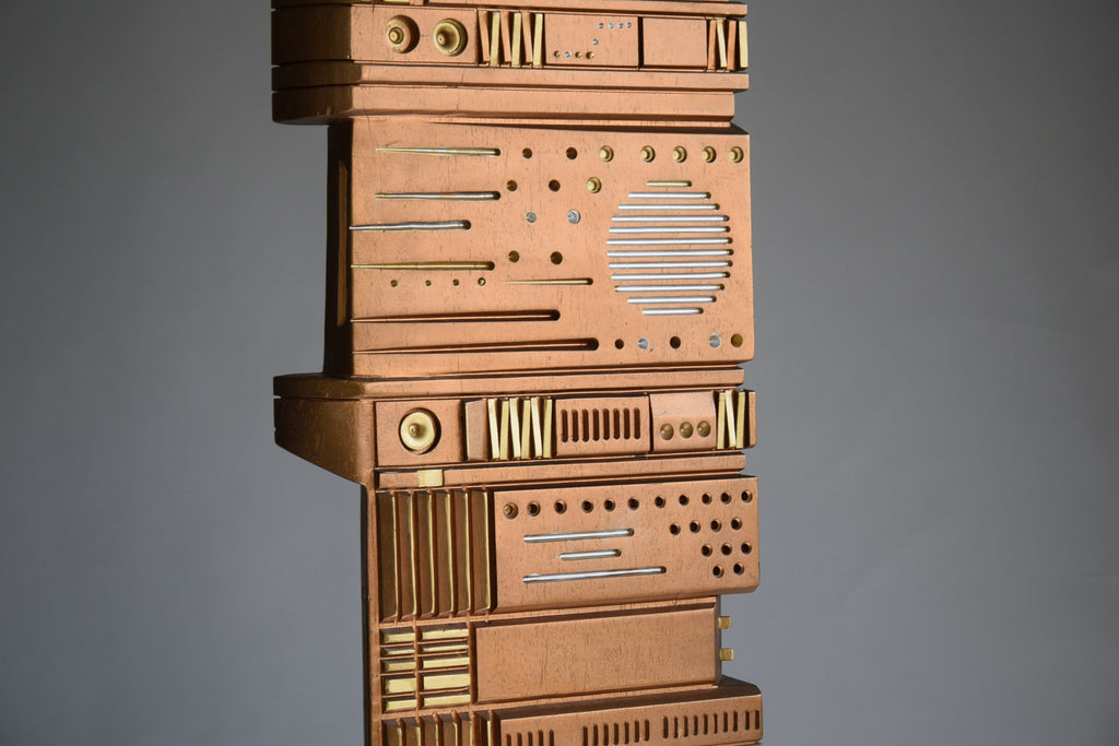 Italian Wooden Sculpture by Gianni Pinna 1981 - Art