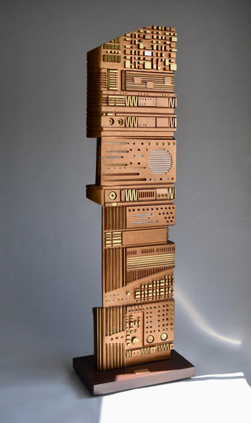Italian Wooden Sculpture by Gianni Pinna 1981 - Art