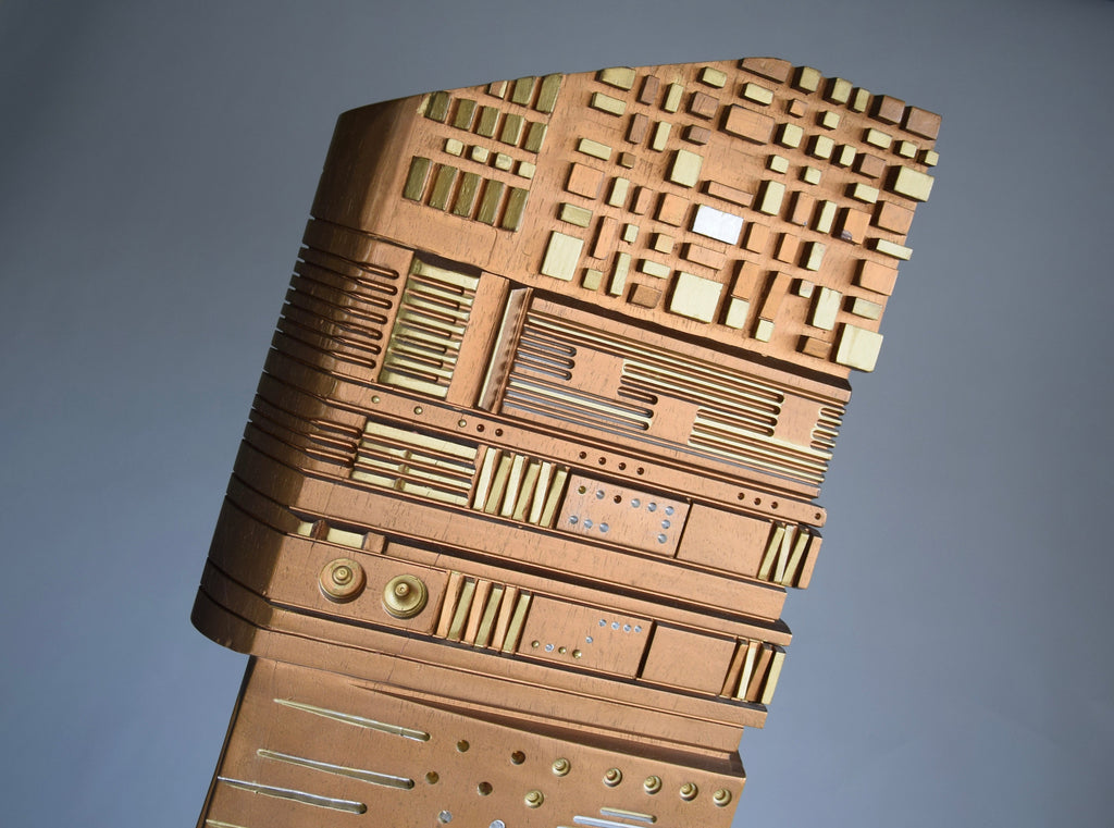 Italian Wooden Sculpture by Gianni Pinna 1981 - Art